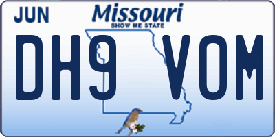 MO license plate DH9V0M