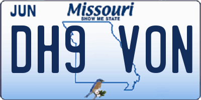 MO license plate DH9V0N