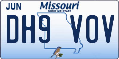 MO license plate DH9V0V