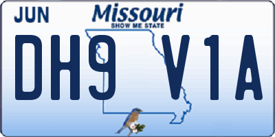 MO license plate DH9V1A