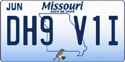MO license plate DH9V1I