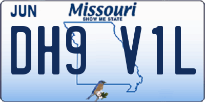 MO license plate DH9V1L
