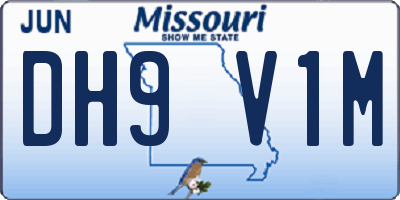 MO license plate DH9V1M