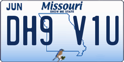 MO license plate DH9V1U