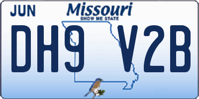 MO license plate DH9V2B