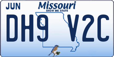 MO license plate DH9V2C