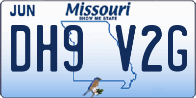 MO license plate DH9V2G