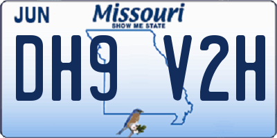 MO license plate DH9V2H