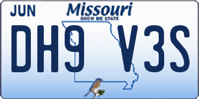 MO license plate DH9V3S