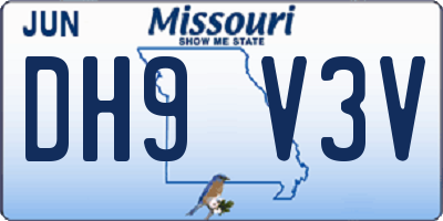 MO license plate DH9V3V