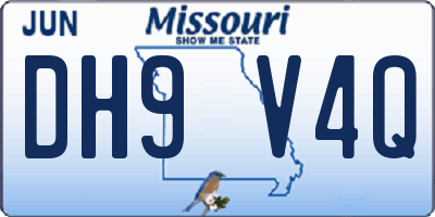 MO license plate DH9V4Q