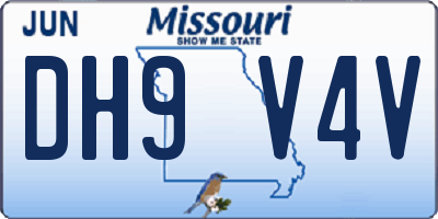 MO license plate DH9V4V