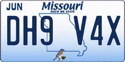 MO license plate DH9V4X