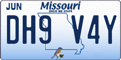 MO license plate DH9V4Y
