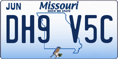 MO license plate DH9V5C