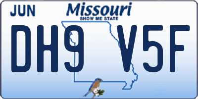 MO license plate DH9V5F