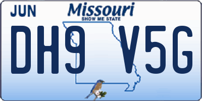 MO license plate DH9V5G