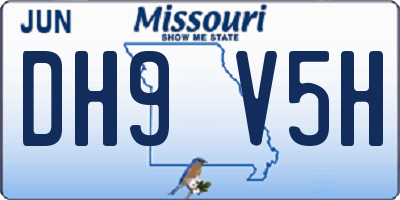 MO license plate DH9V5H
