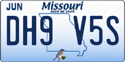 MO license plate DH9V5S