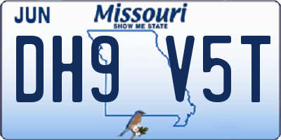 MO license plate DH9V5T