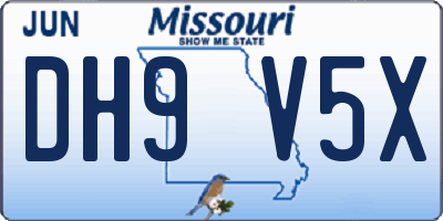 MO license plate DH9V5X