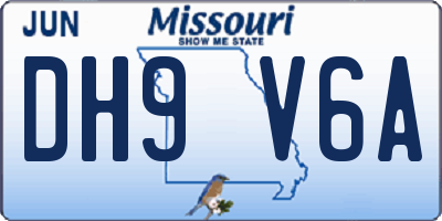 MO license plate DH9V6A