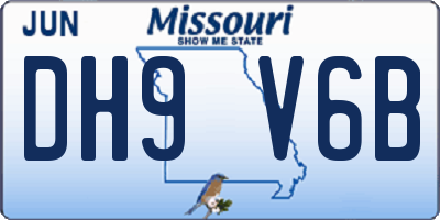 MO license plate DH9V6B