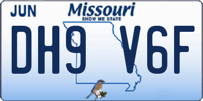 MO license plate DH9V6F