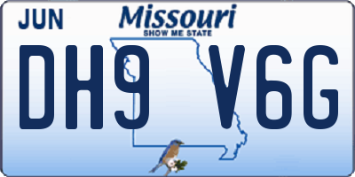 MO license plate DH9V6G