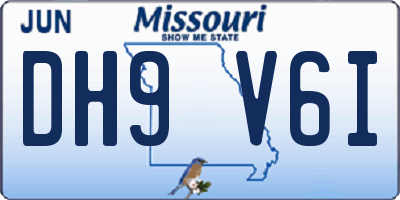 MO license plate DH9V6I