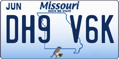 MO license plate DH9V6K