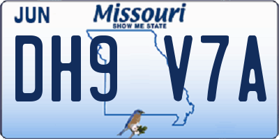 MO license plate DH9V7A