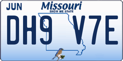 MO license plate DH9V7E