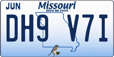MO license plate DH9V7I