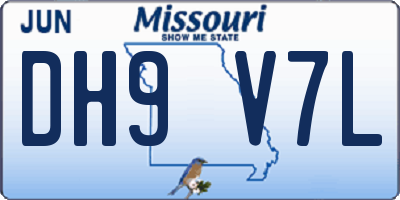 MO license plate DH9V7L