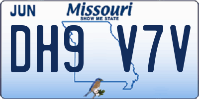 MO license plate DH9V7V