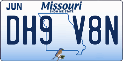MO license plate DH9V8N