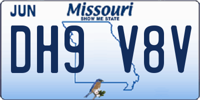 MO license plate DH9V8V