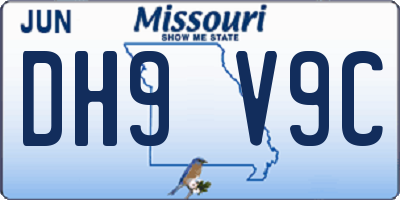 MO license plate DH9V9C