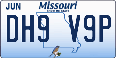 MO license plate DH9V9P
