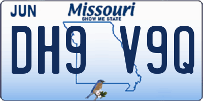 MO license plate DH9V9Q