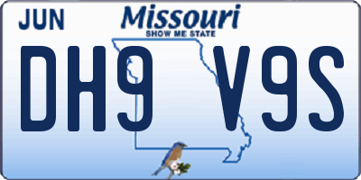 MO license plate DH9V9S