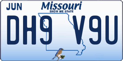 MO license plate DH9V9U