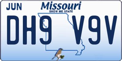 MO license plate DH9V9V