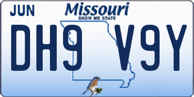 MO license plate DH9V9Y