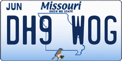 MO license plate DH9W0G