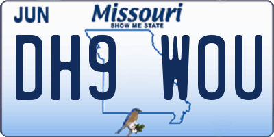 MO license plate DH9W0U