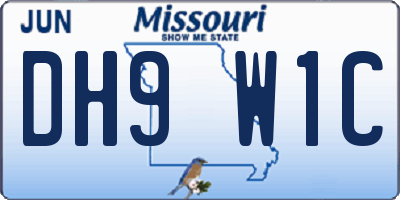 MO license plate DH9W1C