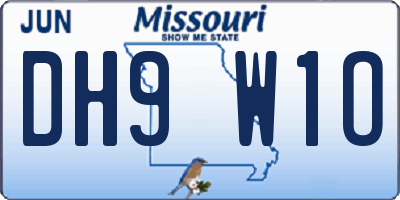 MO license plate DH9W1O