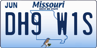 MO license plate DH9W1S